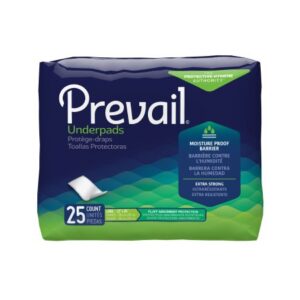 Prevail Total Care Adult Underpad, Large, Light Absorbency, Pack of 25