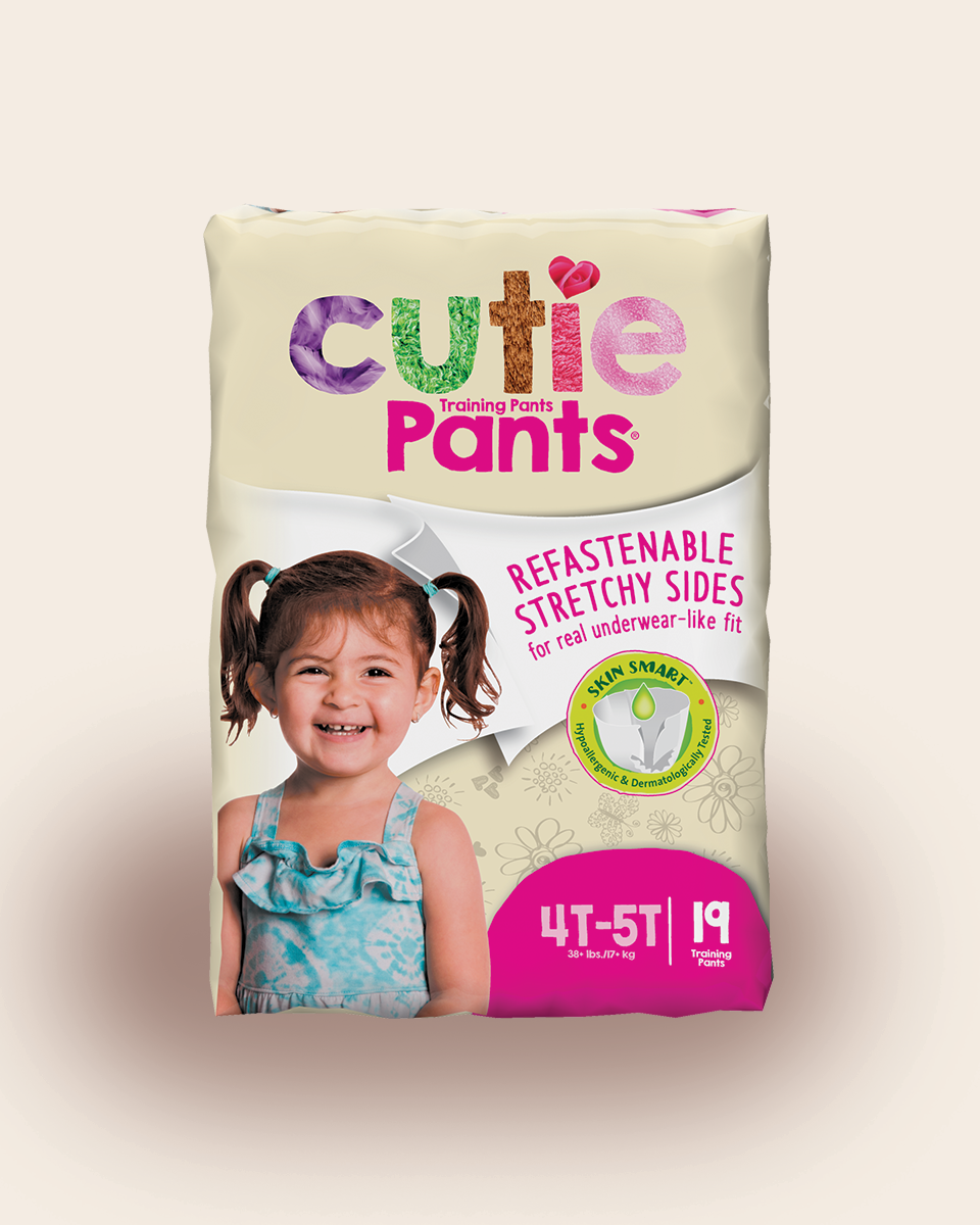Cuties Girl Training Pants, 4T-5T, 38+ lbs, Pack of 19