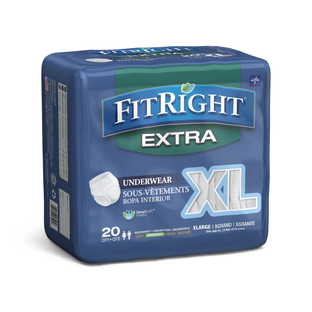 FitRight Extra-Protective Underwear,X-Large Bag of 20