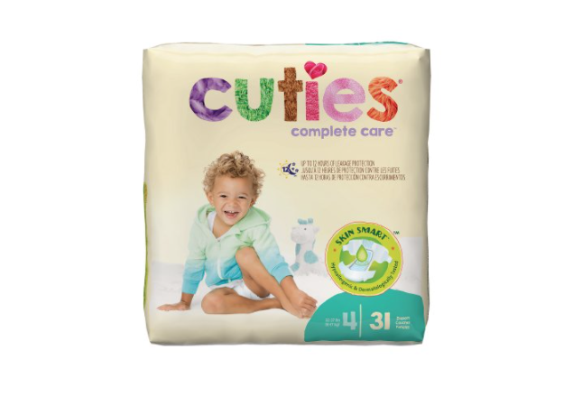Cuties Baby Diapers, Size 4, Heavy Absorbency, Pack of 31