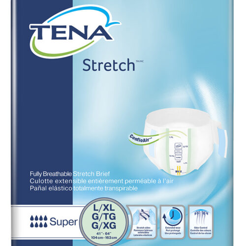 TENA Stretch Super Incontinence Brief, Maximum Absorbency, Large/X ...